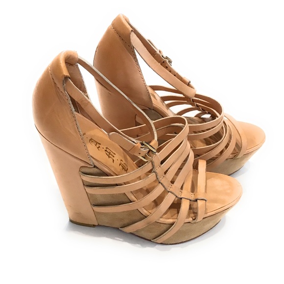 L.A.M.B. Shoes - L.A.M.B. Strappy Platform Wedge Heels